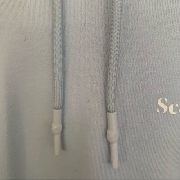 Scotch & Soda Born in Amsterdam Organic Cotton Hoodie Sweatshirt Baby Blue Sz L - Picture 11 of 12